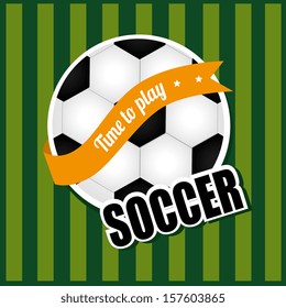 soccer ball over lineal background  vector illustration