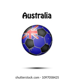 Soccer ball painted in the colors of the Australia flag. Vector illustration