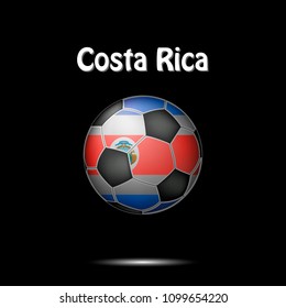 Soccer ball painted in the colors of the Costa Rica flag. Vector illustration