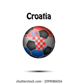 Soccer ball painted in the colors of the Croatia flag. Vector illustration