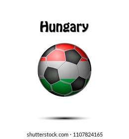 Soccer ball painted in the colors of the Hungary flag. Vector illustration