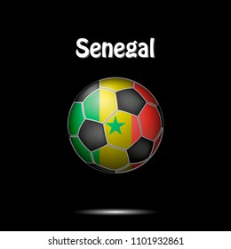 Soccer ball painted in the colors of the Senegal flag. Vector illustration