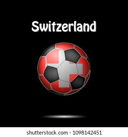 Soccer ball painted in the colors of the Switzerland flag. Vector illustration