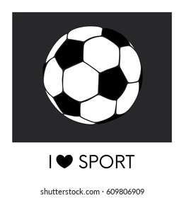 A soccer ball painted in a flat style. Vector illustration. Sport. Football.