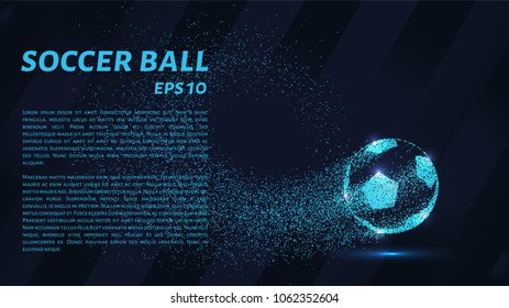 A soccer ball of particles. A soccer ball consists of small circles and dots.
