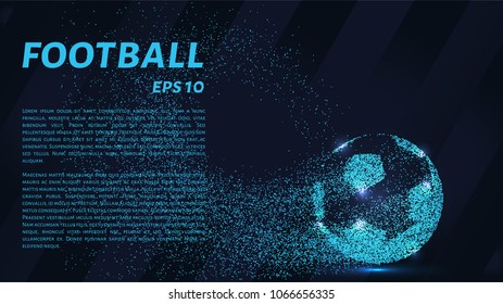 A soccer ball of particles. A soccer ball consists of small circles and dots.