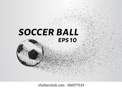 A soccer ball of particles. A soccer ball consists of small circles and dots.