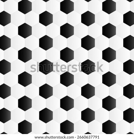 Soccer ball pattern. 3D black and white hexagon soccer ball pattern background. football ball seamless pattern background