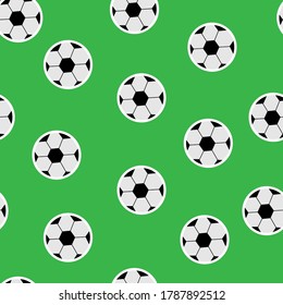 soccer ball pattern on the green background