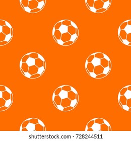 Soccer ball pattern repeat seamless in orange color for any design. Vector geometric illustration