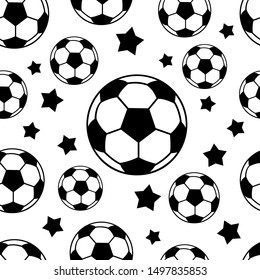 Soccer Ball Pattern Seamless Black and White