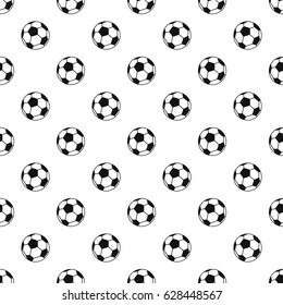 Soccer Ball Pattern Seamless In Simple Style Vector Illustration