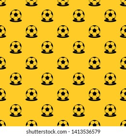 Soccer ball pattern seamless vector repeat geometric yellow for any design