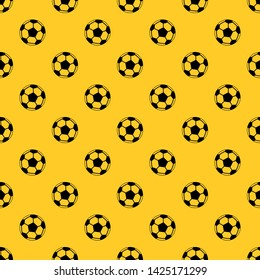 Soccer ball pattern seamless vector repeat geometric yellow for any design