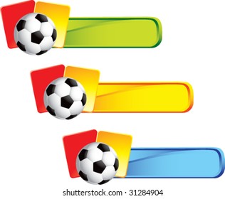 soccer ball and penalty cards on colored tabs