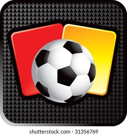 soccer ball and penalty cards on web button