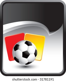 soccer ball and penalty cards on rip curl background