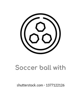 soccer ball with pentagons vector line icon. Simple element illustration. soccer ball with pentagons outline icon from sports concept. Can be used for web and mobile