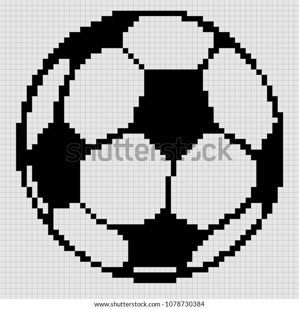 Soccer Ball Pixel Art Football Pixelated Stock Vector