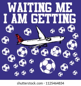 Soccer ball and plane graphic design vector art
