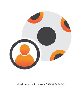 soccer ball player illlustration design. soccer ball player icon isolated on white background. ready use vector.