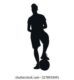 soccer ball player. Vector silhouette