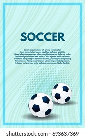 Soccer ball Poster, banner, postcard, brochure design