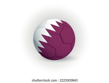 Soccer ball with Qatar flag.