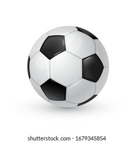 Soccer ball realistic vector illustration isolated on white background.