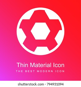 Soccer ball red and pink gradient material white icon minimal design