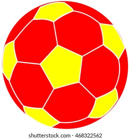 Soccer Ball Red Yellow Stock Vector (Royalty Free) 468322562 | Shutterstock