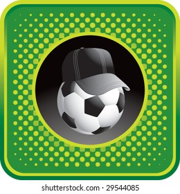 soccer ball referee on halftone background