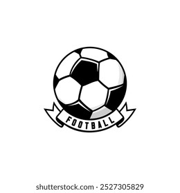 Soccer ball and ribbon vector 