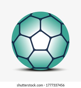 Soccer ball round corners with stitches. Vector illustration.