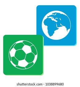 soccer ball and round the globe