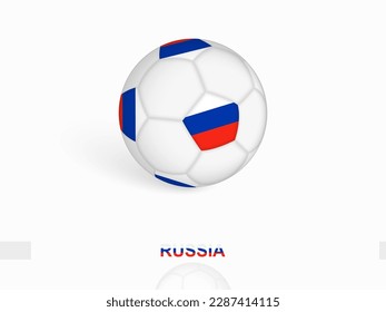 Soccer ball with the Russia flag, football sport equipment. Vector illustration.