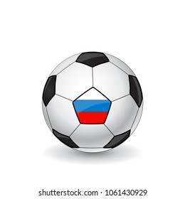 Soccer ball with the Russian flag