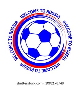 Soccer ball with the Russian flag.