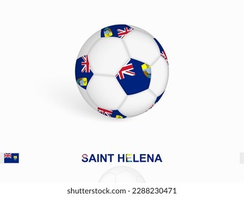 Soccer ball with the Saint Helena flag, football sport equipment. Vector illustration.