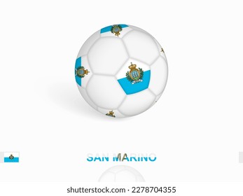 Soccer ball with the San Marino flag, football sport equipment. Vector illustration.