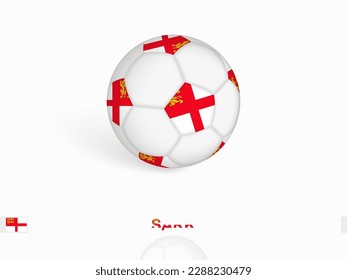 Soccer ball with the Sark flag, football sport equipment. Vector illustration.