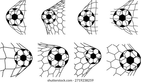 El diseño de un balón de fútbol captura los resultados de los partidos con un estilo limpio y deportivo.
