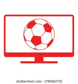 Balón de fútbol y pantalla en blanco