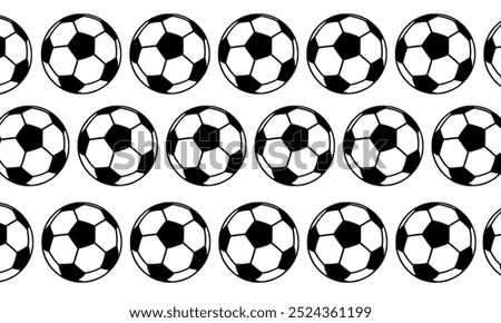 Soccer ball Seamless pattern Background. Continuous ball Pattern. Seamless ball Pattern. flat illustration of ball.