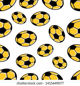 Soccer Ball Seamless Pattern. Football. Cartoon Ball on white background isolated. Stock Vector Illustration. Cartoon style. 