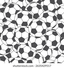 Soccer ball seamless pattern. Football seamless background. Sports ball for playing football.