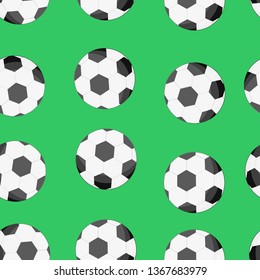 Soccer ball seamless pattern. Vector design.