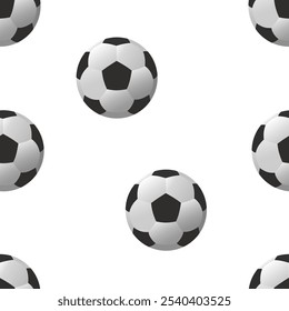 Soccer ball seamless pattern. Vector background.
