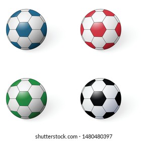  soccer ball set  . Football icon. vector 