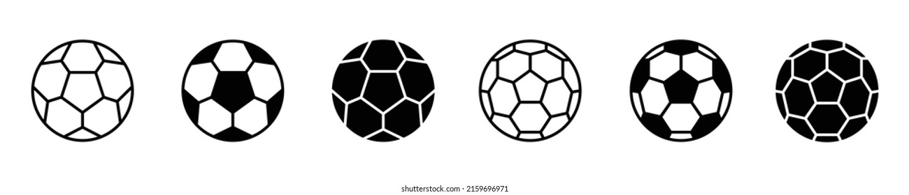 Soccer ball set icon. Ball Icon. Football Icon black style, Vector illustration.